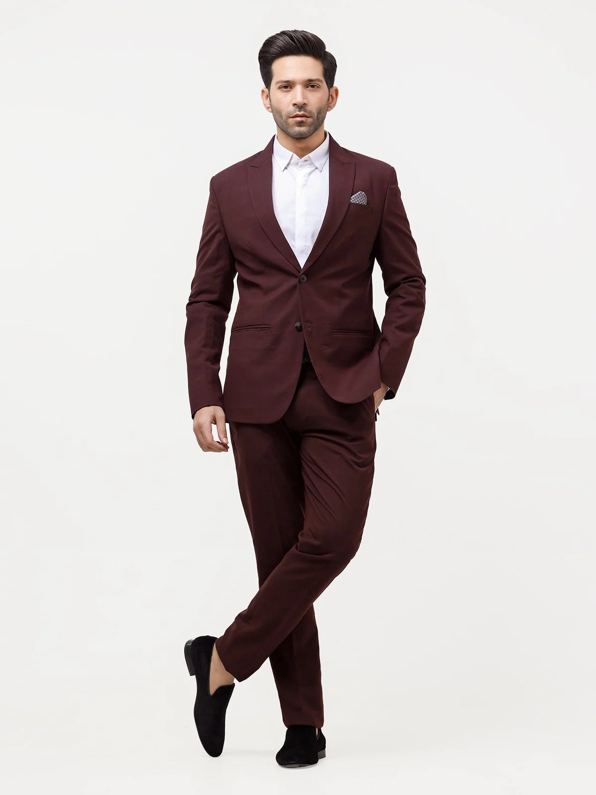 Maroon 2 Piece Suit For men