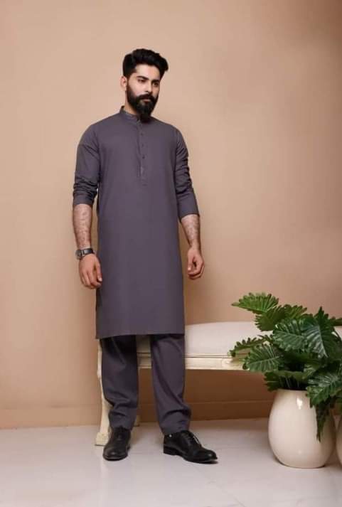 Dark Gray Shalwar Kameez