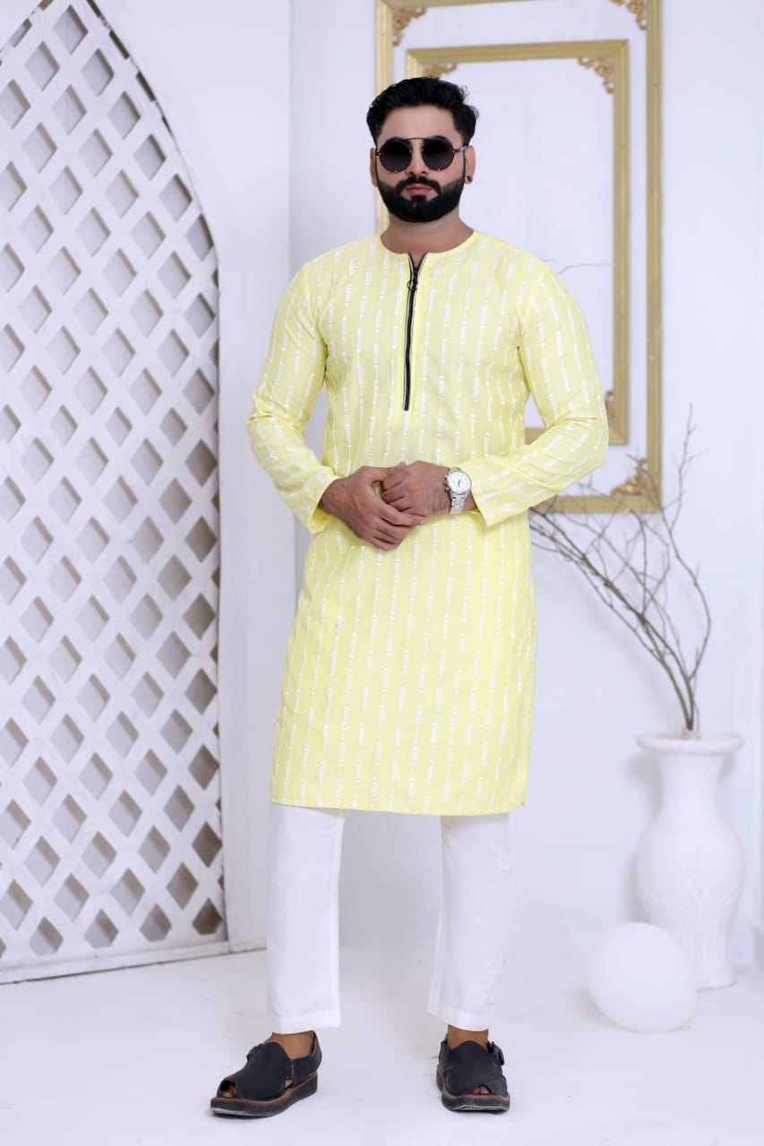 Lemon Color Kurta Pajama