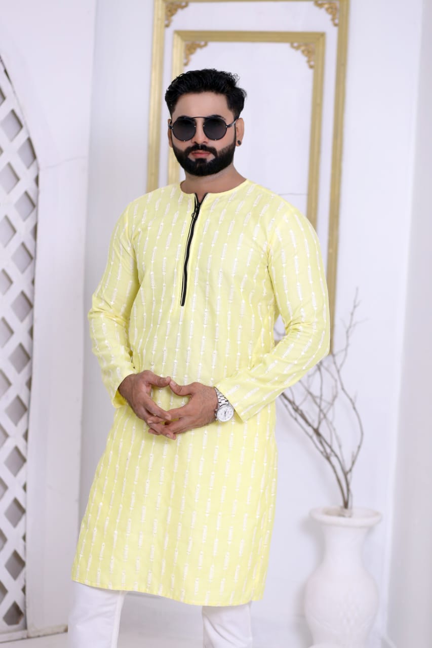 Lemon Color Kurta Pajama