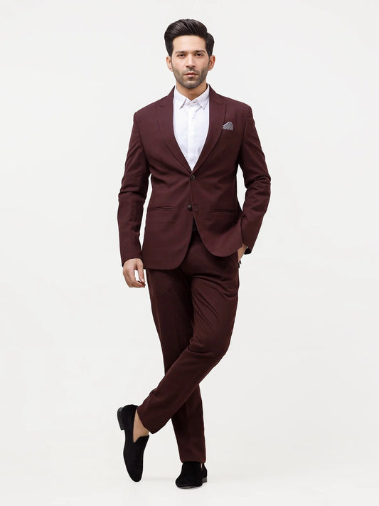 Maroon 2 Piece Suit For men