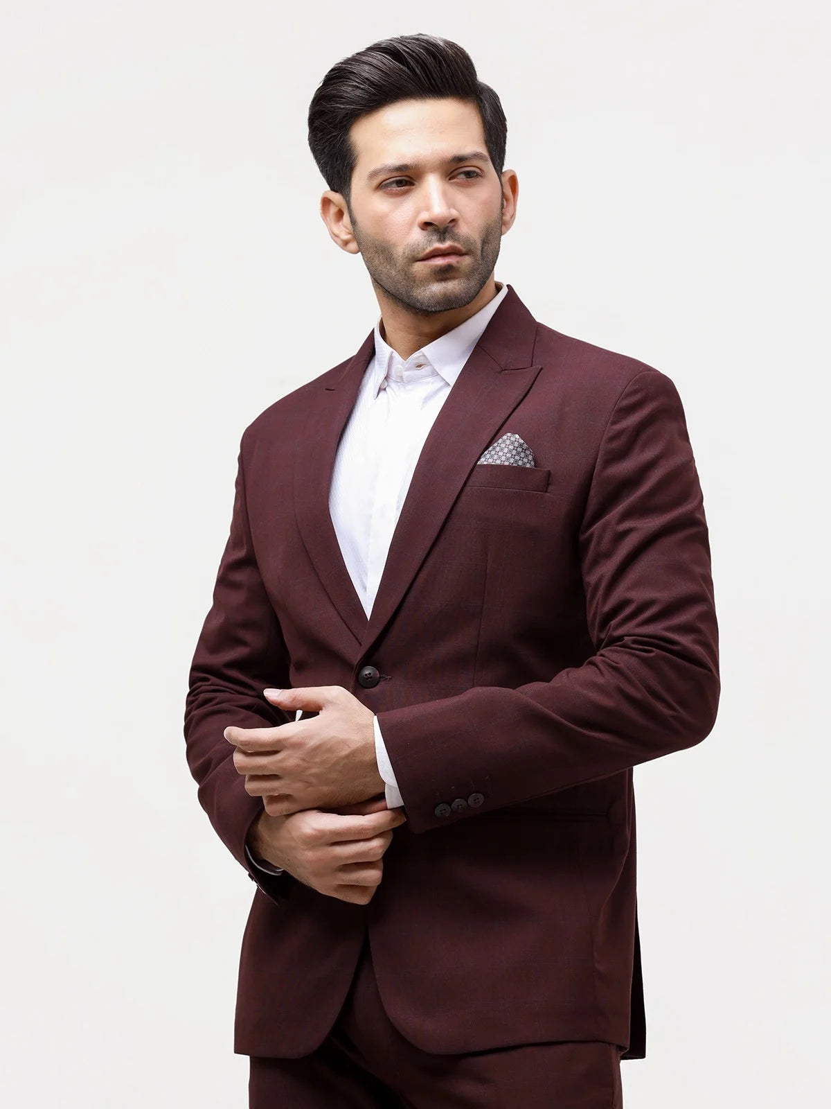 Maroon 2 Piece Suit For men