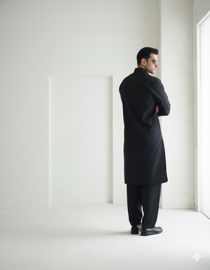 Black Shalwar Kameez for Men | Premium Stitched