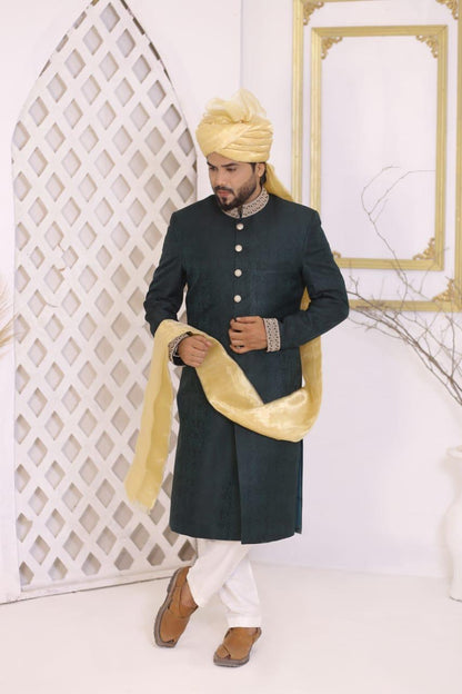 Emerald Green Designer Sherwani
