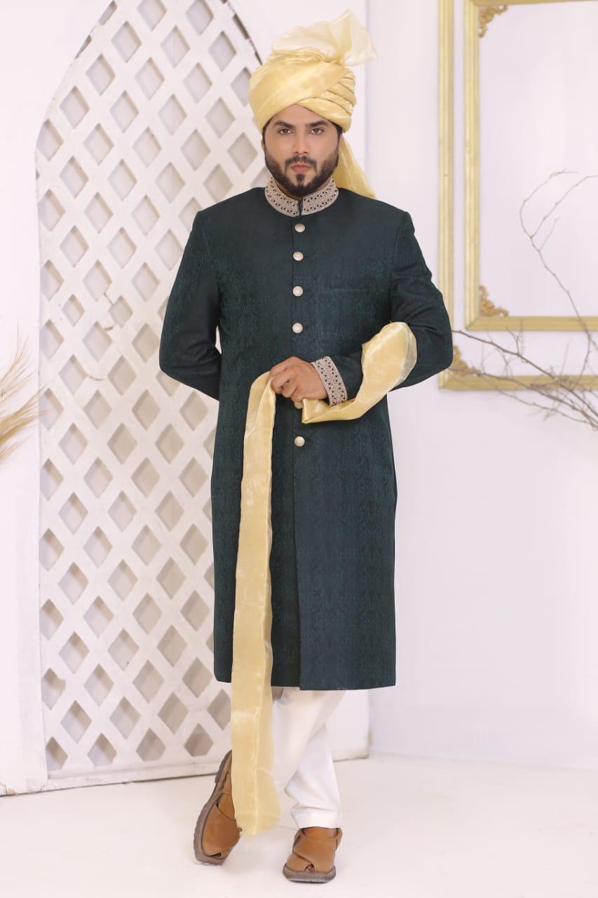 Emerald Green Designer Sherwani